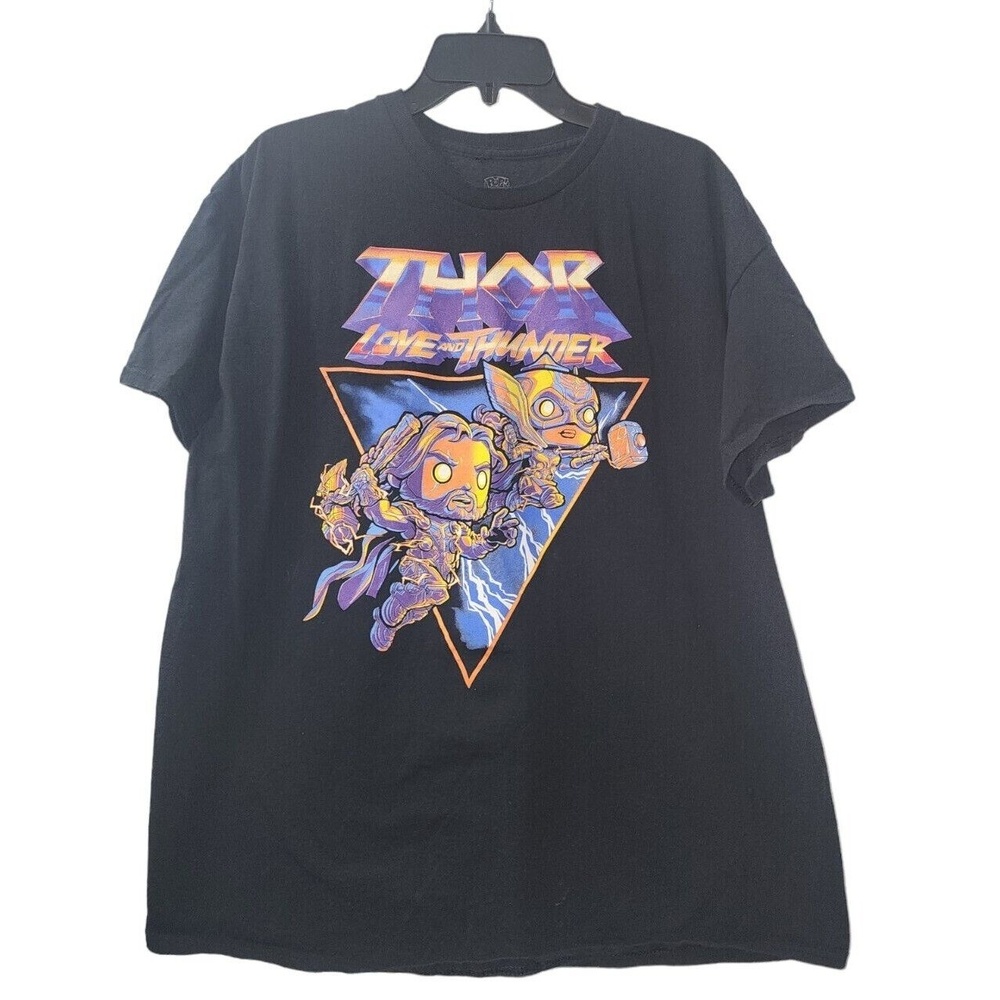 Marvel Thor Love and Thunder‎ Graphic Tee Funko Pop Black T-Shirt XL
